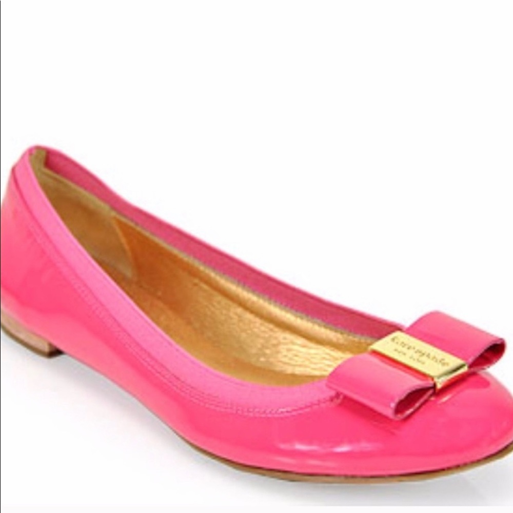 Kate spade New York pink tuck bow flats size 8.5